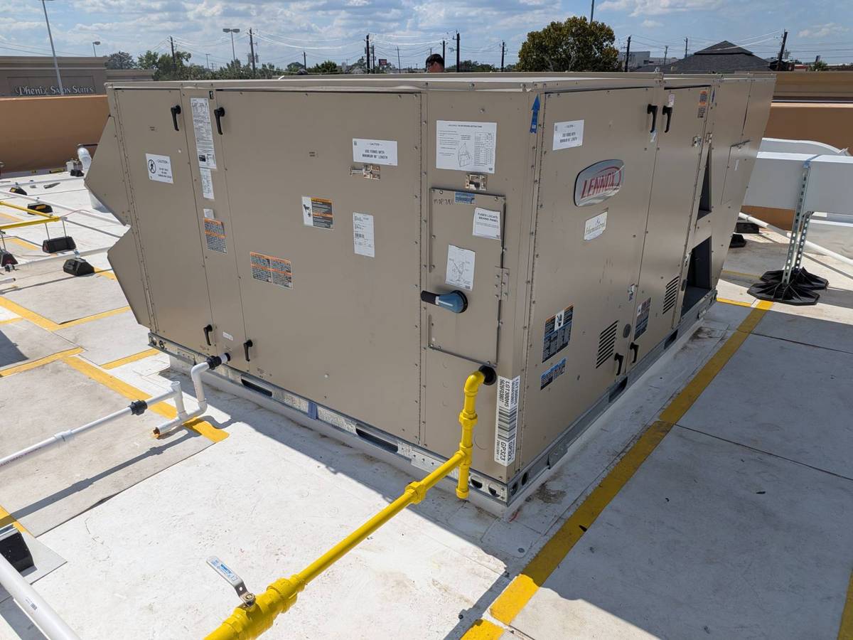 Packaged air handling unit on a rooftop