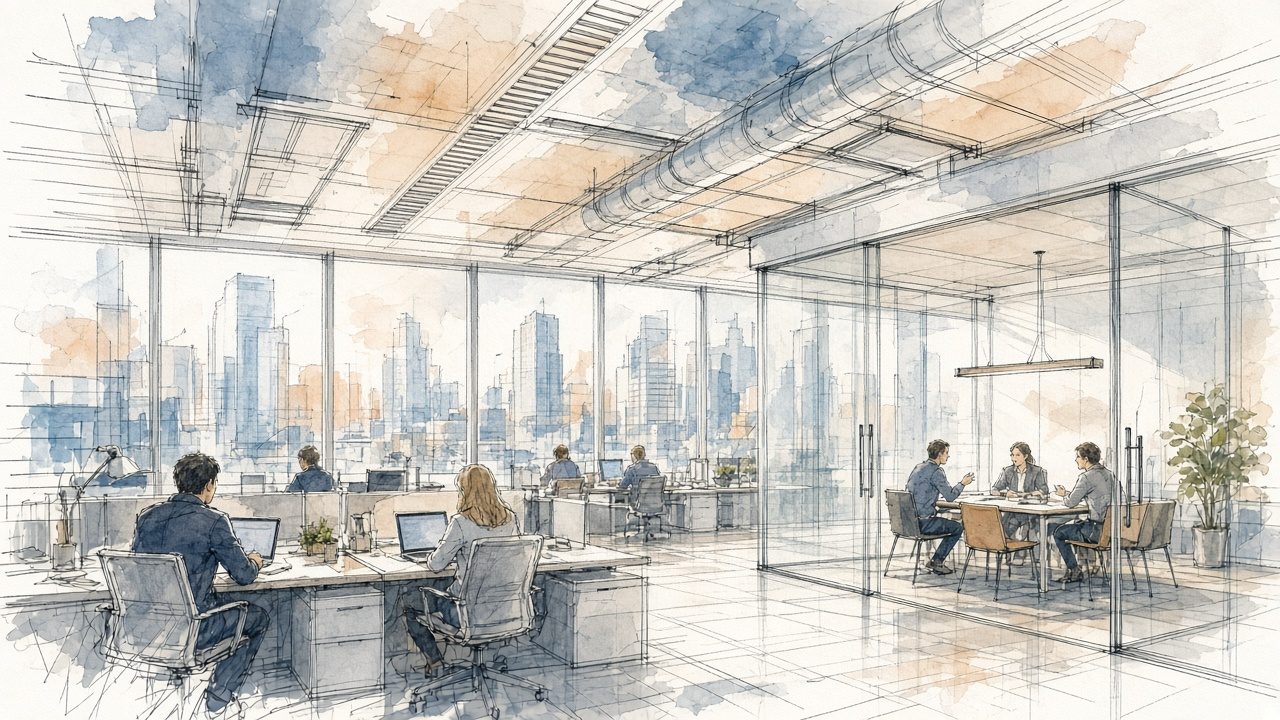 Workers in an open office
