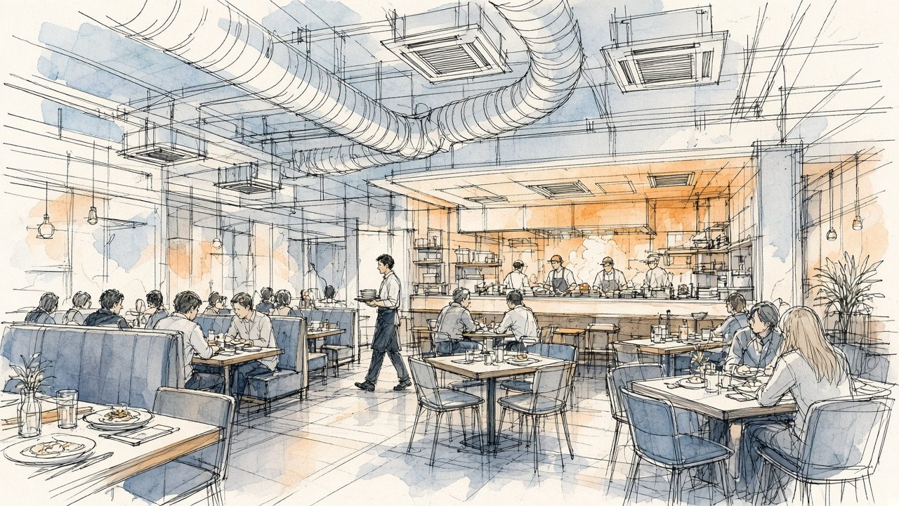 Diners in a restaurant dining room